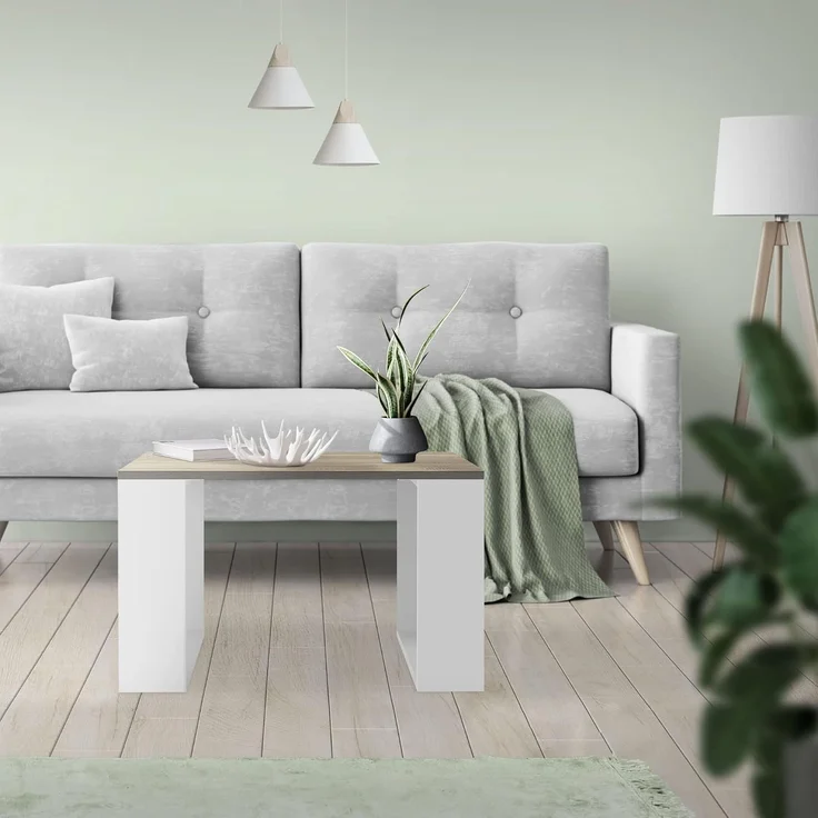 ML-DESIGN Couchtisch Wohnzimmertisch im modernen Stil, Kaffeetisch für Wohnzimmer oder Büro, Quadratischer Beistelltisch Sofatisch Kufenbeine Tisch 65x40cm – Bild 2