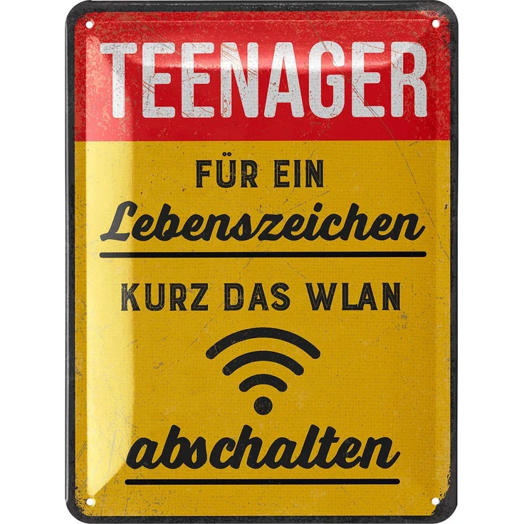 LANOLU Blechschild Teenager Lebenszeichen - 15x20cm – Metall – Mehrfarbig – 15180 – Bild 1