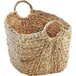 Kobolo Aufbewahrungskorb Korb aus Wasserhyazinthe mit Griffen 56x40x41cm