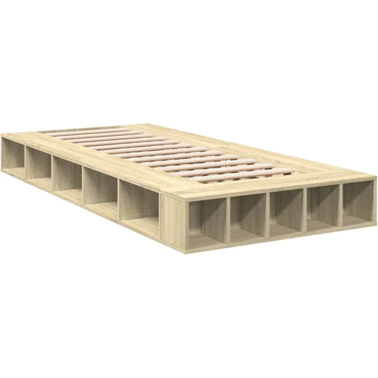 vidaXL Bettgestell Sonoma-Eiche 100x200 cm Holzwerkstoff 3280512 – Bild 3