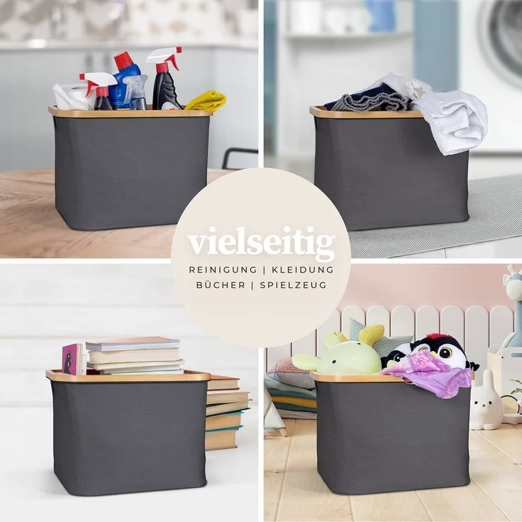 HENNEZ Wäschekorb Aufbewahrungsbox mit Deckel 40L, kompatibel mit IKEA KALLAX Regal, Aufbewahrungsboxen – Bild 4