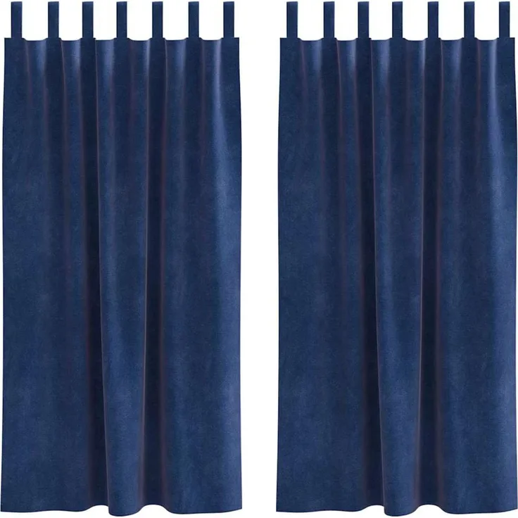 Verdunkelungsvorhänge 2 pcs | für Wohnzimmer & Schlafzimmer Dunkelblau 140 x 175 cm Samt