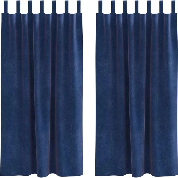 Verdunkelungsvorhänge 2 pcs | für Wohnzimmer & Schlafzimmer Dunkelblau 140 x 175 cm Samt – Bild 1