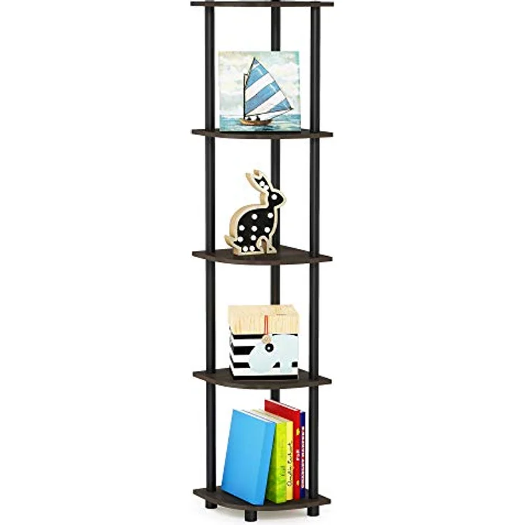 Furinno 5-Tier-Ecke Mehrzweck-Display Regale, Braun – Bild 9