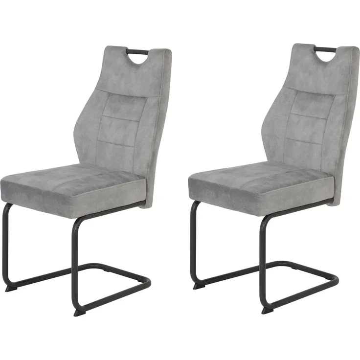 2er Set Schwingstuhl Linda - Vintage Silber