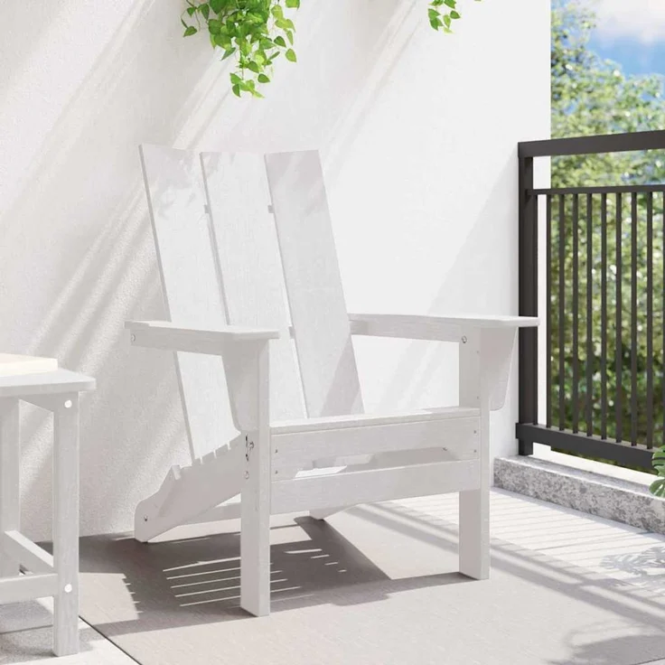 vidaXL Klappbarer Adirondack-Stuhl Weiß 80,5 x 74,5 x 92 cm HDPE 42006617 – Bild 2