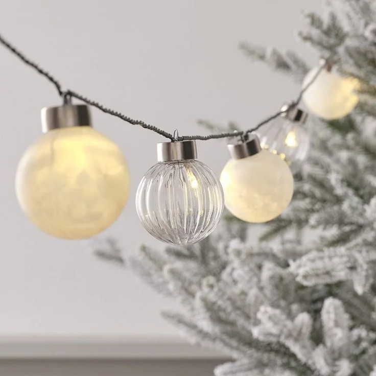 Lights4fun LED-Lichterkette 25er LED Lichterkette Weihnachtsbaumkugeln warmweiß – Bild 5