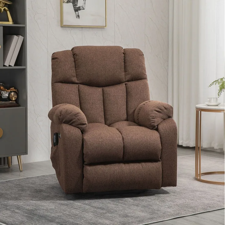 DESVIAE Sessel Braun aus Stahl – 95x107x92 cm – Aufstehhilfe, Liegefunktion