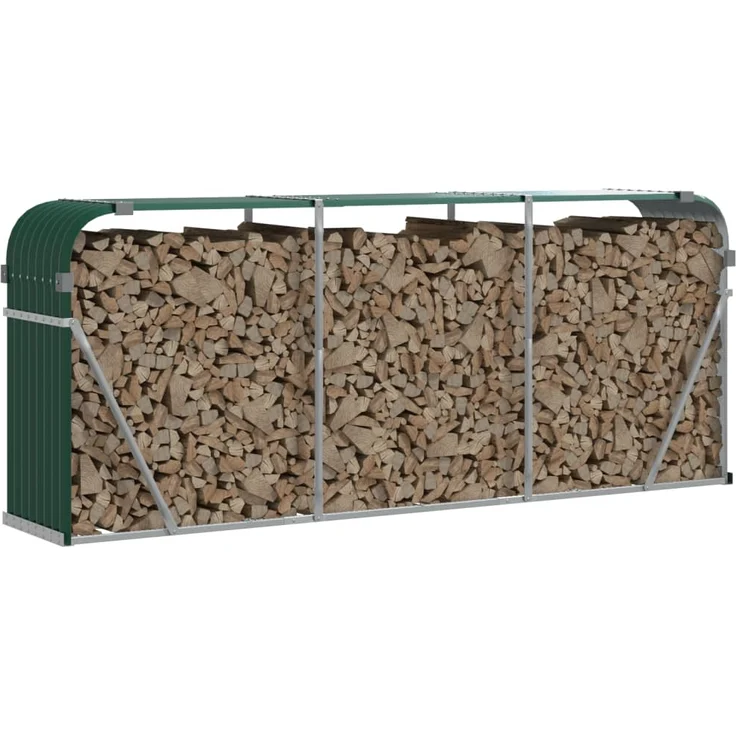 vidaXL Kaminholzunterstand Grün 234x45x100 cm Verzinkter Stahl 364545 – Bild 2