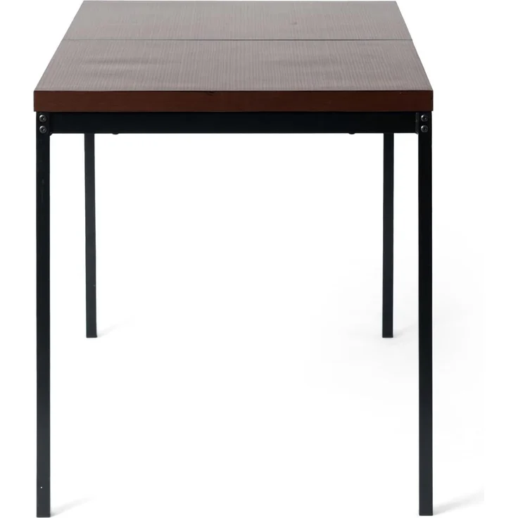 FurnitureR Espresso rechteckiger Dining-Tisch, L-120 cm für 4-6 Personen, Sleek Modernes Design, Thick Wood Top mit Metallrahmen, vielseitig und minimalistisch, Akzent für Outdoor & Innen 120x70 x – Bild 5