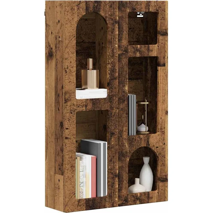 vidaXL Hängeschrank mit Regal Altholz 59 x 20 x 100 cm Holzwerkstoff 891372 – Bild 2