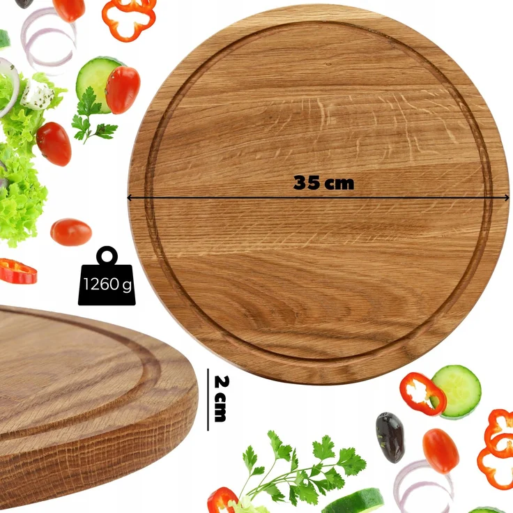 KADAX Servierbrett aus Eichenholz, 35 cm – Bild 2