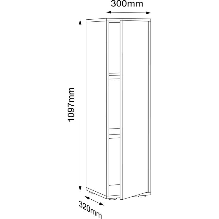 VCM Büroschrank Salia 920725 Anthrazit H. 110 x B. 30 x T. 33 cm – Bild 5