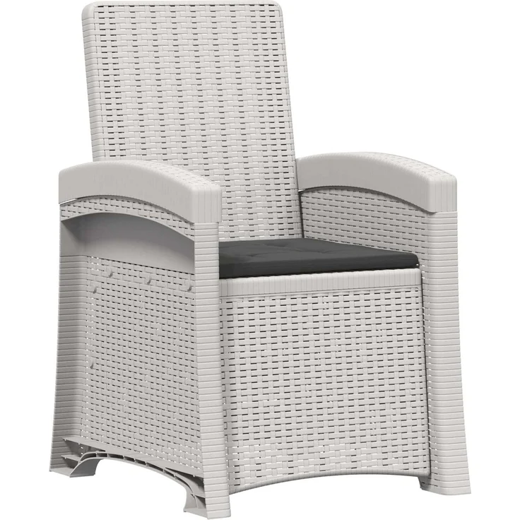vidaXL Liegesessel Garten Rattan-Optik 2 Stk. Weiß und Anthrazit PP 8012025 – Bild 4