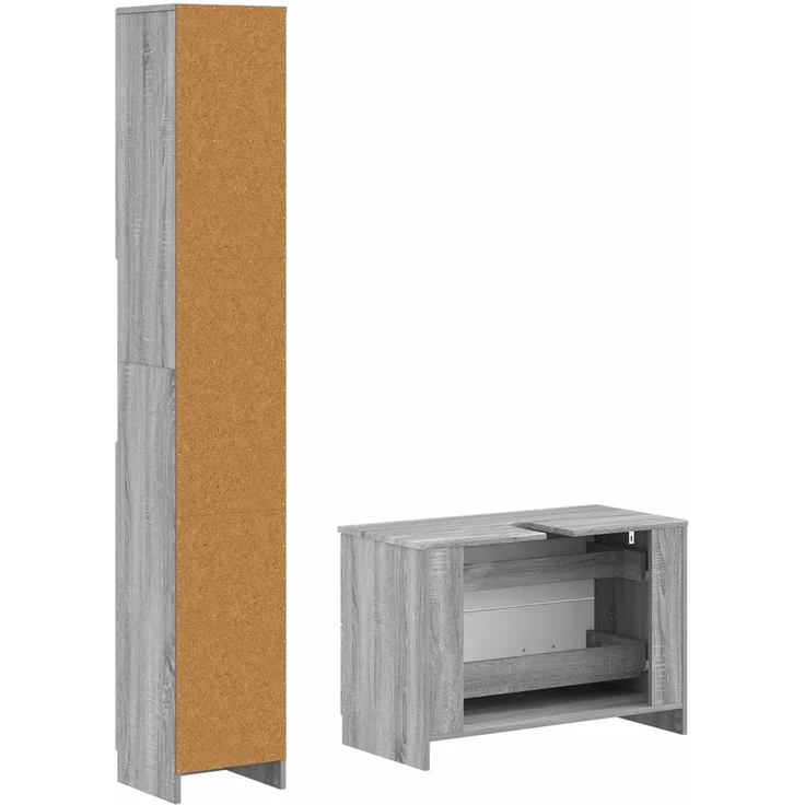 vidaXL 2-teiliges Badezimmer Schrank Set UTRECHT Sonoma-Grau 3417573 – Bild 4