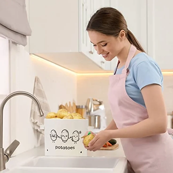 JOEJI’S KITCHEN AUFBEWAHRUNGSBOX Metall Cremeweiß 3er Set (H 19 x T 23 x B 22 cm) – Bild 5