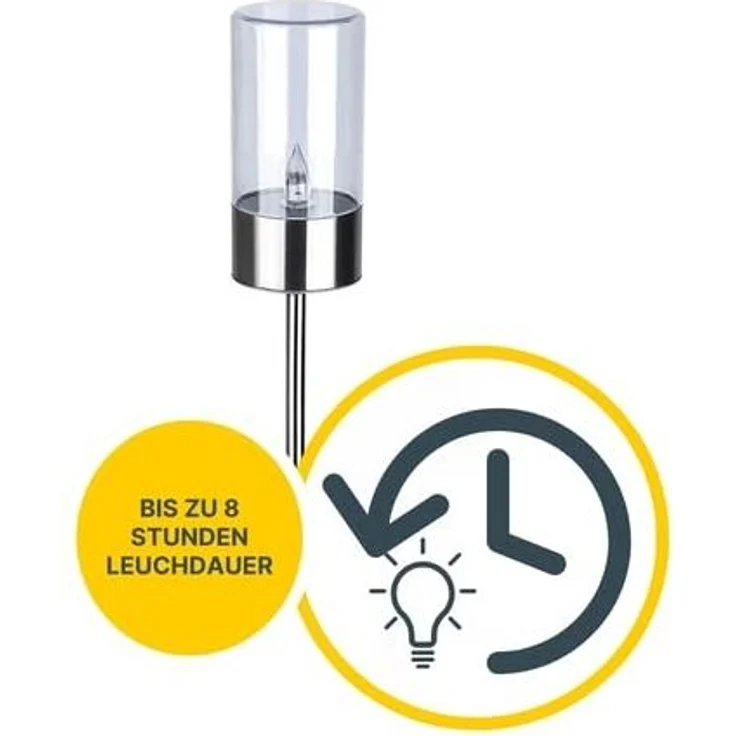 MeLiTec LED Solarleuchte Edelstahl Solarfackel, SO37, LED fest integriert, warmweiß, 3er Set, Zylinderform, aus Edelstahl – Bild 6