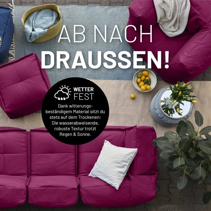 Lumaland Loungeset Modulares System erweiterbar In- & outdoor, (5-tlg), Lounge wasserfest abnehmbarer Bezug individuell kombinierbar waschbar – Bild 5