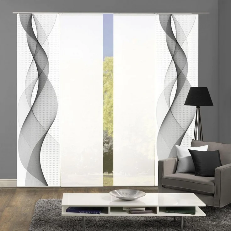 HOME WOHNIDEEN Schiebegardine OPALIA 4ER SET (4 St), Paneelwagen, halbtransparent, Microfaser, HxB: 245x60 – Bild 1