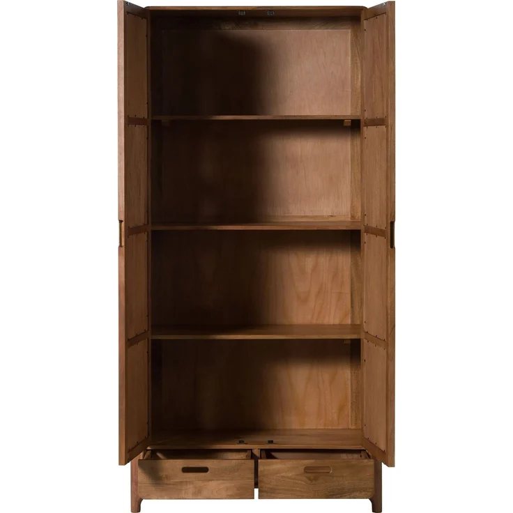 Schrank Mango/Seegras 100x40x200 hellbraun lackiert MIZUMI #110 – Bild 2