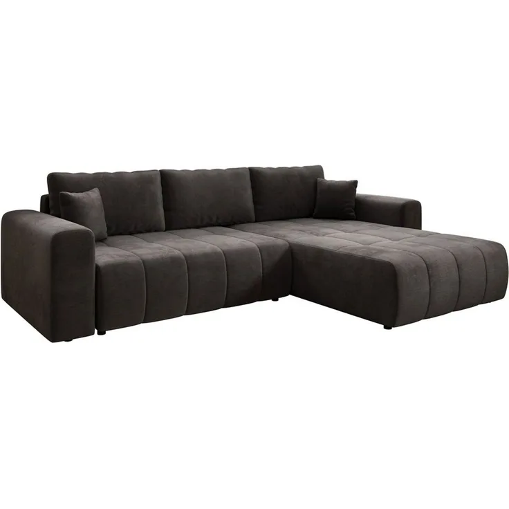 Luxusbetten24 Schlafsofa Designer Sofa Leveno L in Samt, mit Stauraum und Schlaffunktion