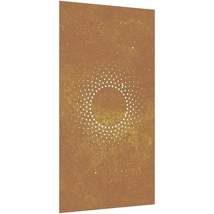 vidaXL Garten-Wanddeko Cortenstahl Sonne-Design 105x55 cm, wetterfest und korrosionsbeständig – Bild 1