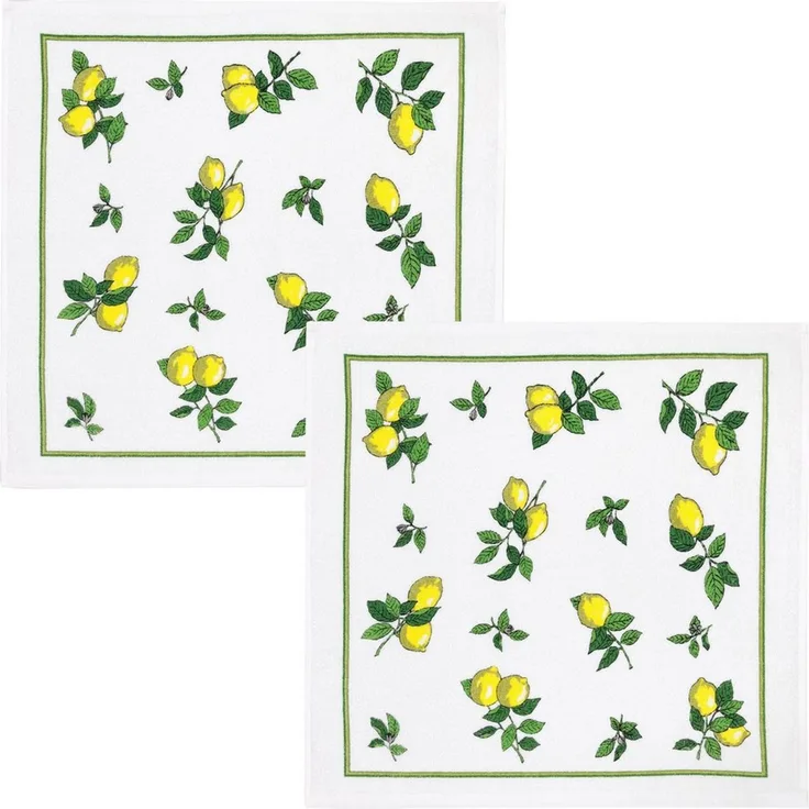 Kracht Geschirrtuch Frottier-Geschirrtuch "Zitronen" 2er-Pack, Baumwolle Motiv