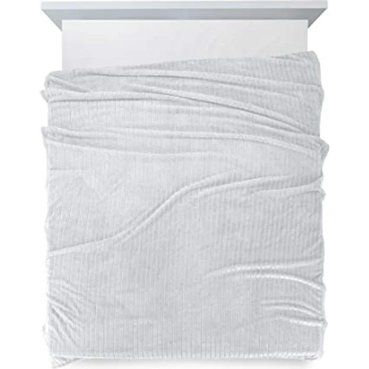 Wohndecke Kuscheldecke Decke MICROFASER Sofadecke Tagesdecke CINDY2 220x200 cm silber – Bild 5