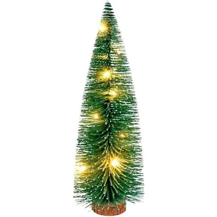 BURI Deko Tannenbaum 30cm LED beschneit Weihnachtsbaum Weihnachtsdeko Tischdeko Baum – Bild 3