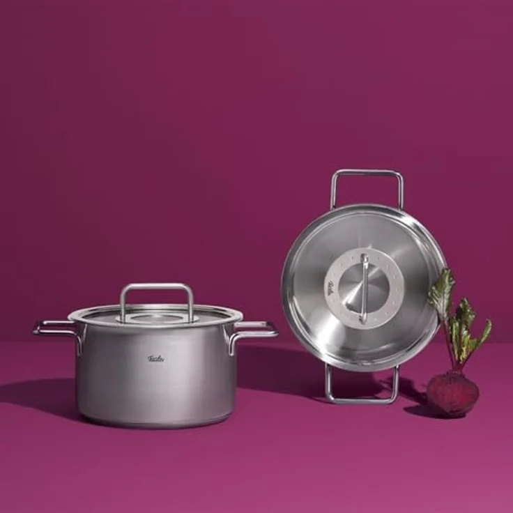 Fissler Topf-Set Fissler Pure Collection, Edelstahl 18/10 (Set, 4-tlg, Kochtopf 16/20/24 + Bratentopf 20cm), Made in Germany – Bild 2