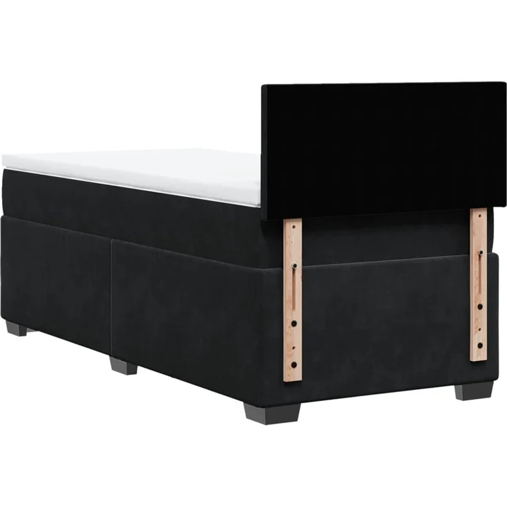 vidaXL Boxspringbett mit Matratze Schwarz 100x200 cm Samt 3288530 – Bild 8