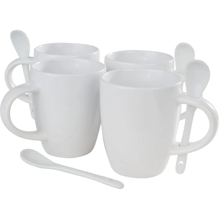 VBS Tasse ignore, PorzellanPorzellan, mit Löffel ca. 300ml 4er-Pack – Bild 2