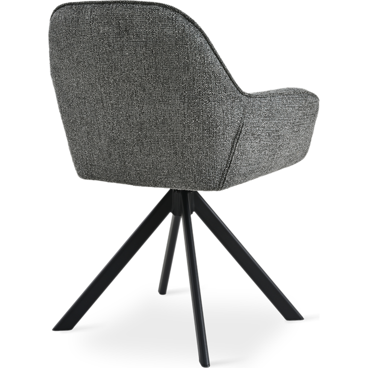 GOEURVANT 1370 Esszimmerstühle 2er-Set mit Armlehnen, 360° Drehbar, Chenille - Schiefergrau – Bild 4