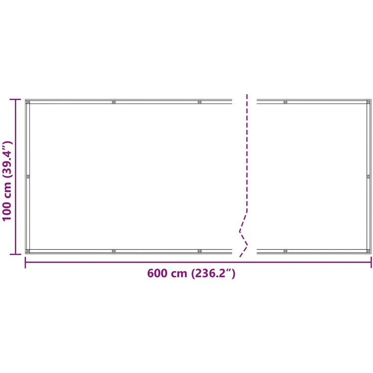 vidaXL Balkonsichtschutz Bordeauxrot 100x600 cm Oxford-Stoff 42030904 – Bild 6