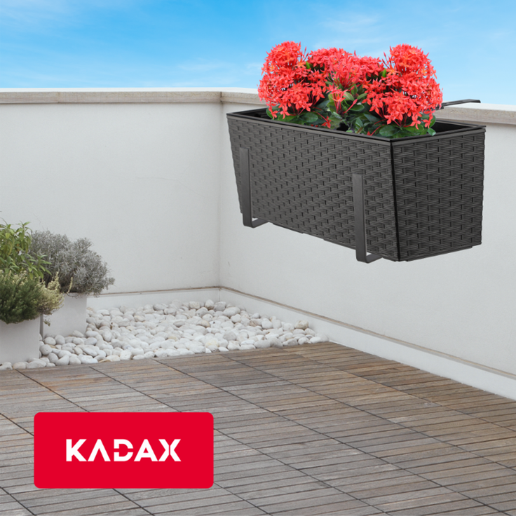 KADAX Blumentopf Balkonkastengriffe 19x56cm Schwarz – Bild 9