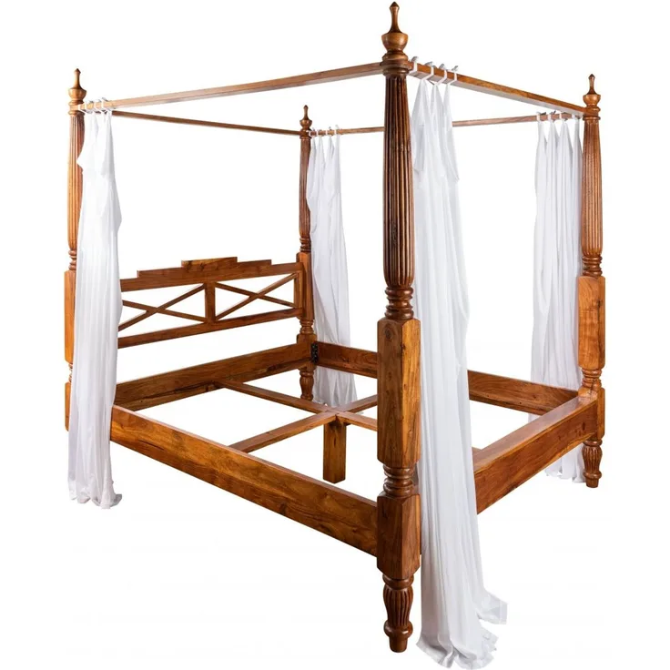 Himmelbett Akazie 200x200x224 honig lackiert OXFORD #0247