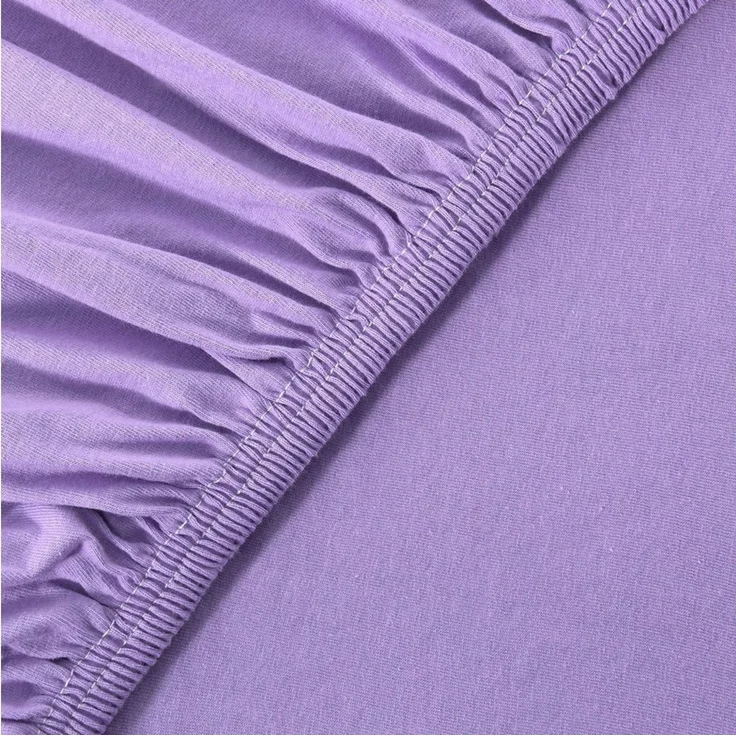 leevitex® Spannbettlaken, Premium 170g/m², Gummizug: rundum, schwer und dick, 100% Jersey-Baumwolle, Flieder / Lavender, 90 x 200 - 100 x 220 cm – Bild 2