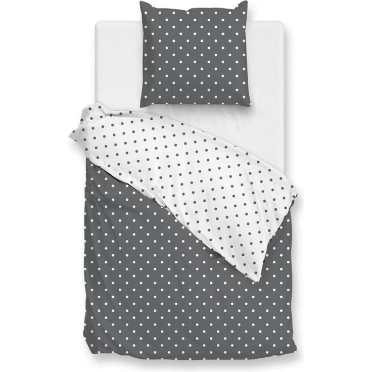 Zo! Home Cotton Bettwäsche 155x220 Punta di Cotone Pewter Grey Punkte anthrazit – Bild 2