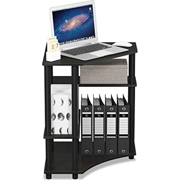 Furinno Turn-N-Tube Platzsparender Eckschreibtisch mit Regalen, Espresso / Schwarz, 57. 2 (Breite) x 72. 4 (Höhe) x 56 (Tiefe) cm – Bild 7