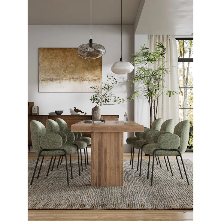 GOEURVANT 1235 Esszimmerstühle 2er-Set mit Armlehnen, Polsterstühle, Webstoff - Grün – Bild 2