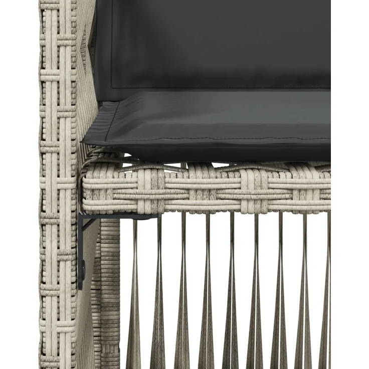 vidaXL Gartenstühle mit Kissen 4 Stk. Hellgrau Poly Rattan 364971 – Bild 8