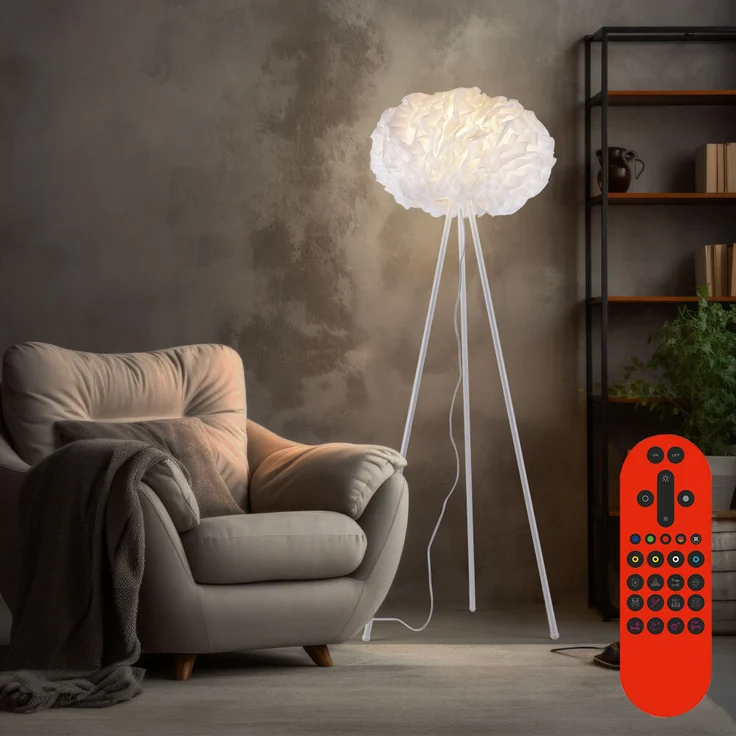 RGB LED Stehleuchte, Fernbedienung, Smart App, H 140 cm – Bild 2