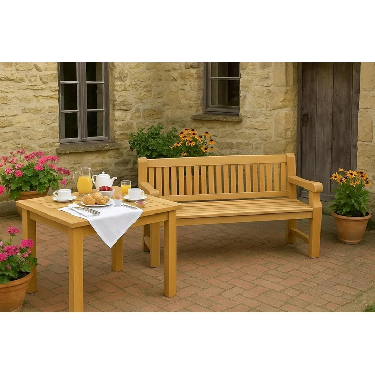 TPFGarden Gartenbank Jacky, Teakholz Sitzbank Garten Bank massiv Sprossen-Design Breite 120cm – Bild 8