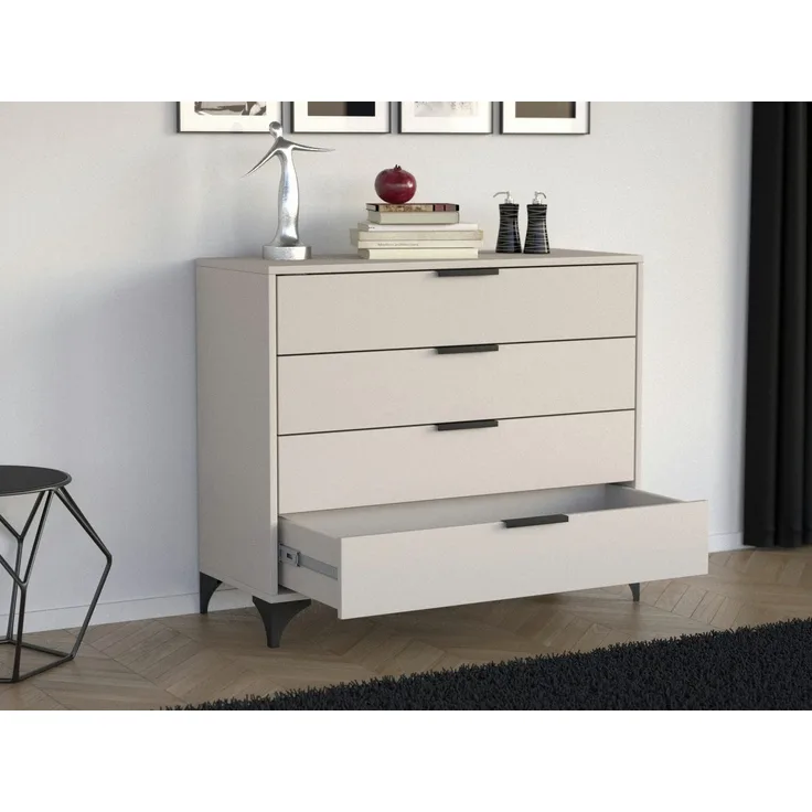 Beautysofa Kommode HOME 4S mit 4 Schubladen (Zwei Breiten: 100 cm oder 80 cm)