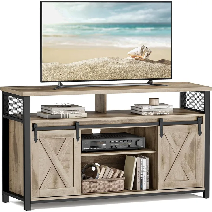 Vasagle Lowboard TV-Schrank, Lange 135 cm, für Fernseher bis zu 60 Zoll