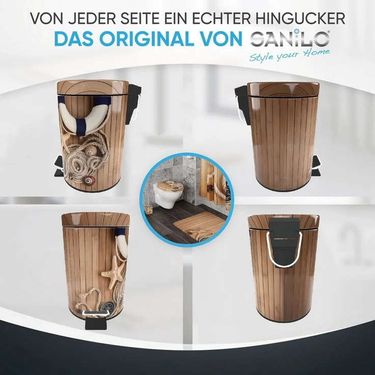Sanilo Kosmetikeimer mit Motiv, viele schöne Bad Mülleimer zur Auswahl, 3 Liter, Abfalleimer mit Absenkautomatik & Innenbehälter – Bild 4