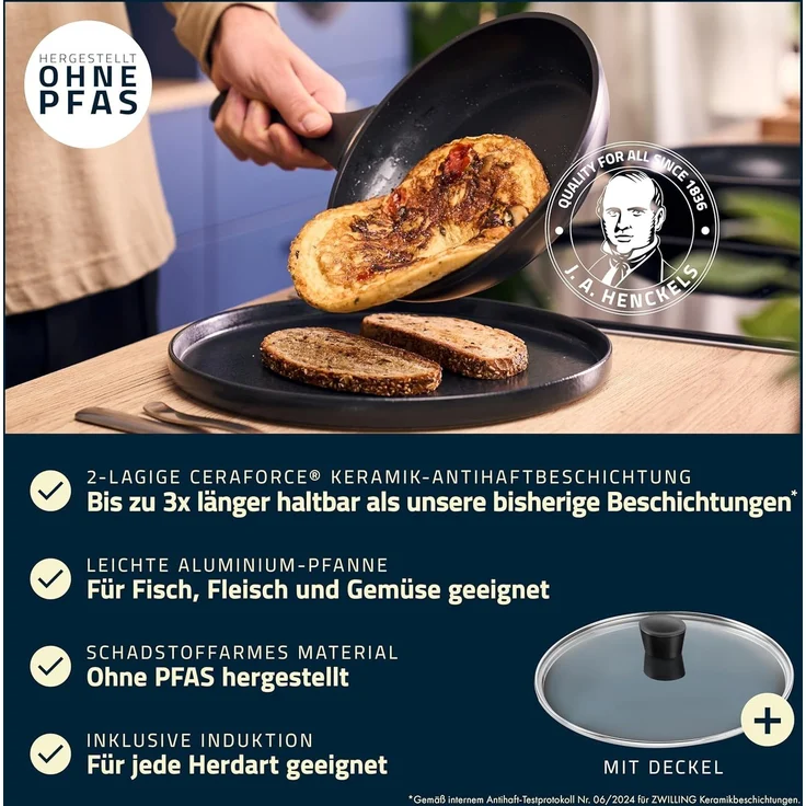 Schmorpfanne Henckels by ZWILLING BREEZE CERAMIC LHD 46x7.50x28 cm schwarz – Bild 2