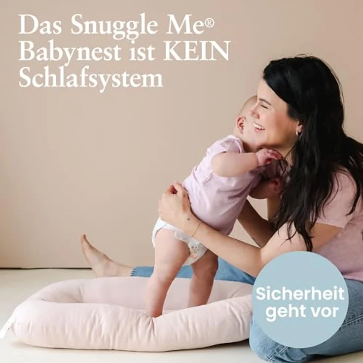 Snuggle Me® Babynest (0-9 Monate) - Premium Babynestchen Neugeborene, Bio-Baumwolle mit Fiberfill, Ungepolsterte Mitte, die Umarmungen imitiert, 100% Maschinenwaschbar, Inkl. Reisetasche (Gumdrop) – Bild 8
