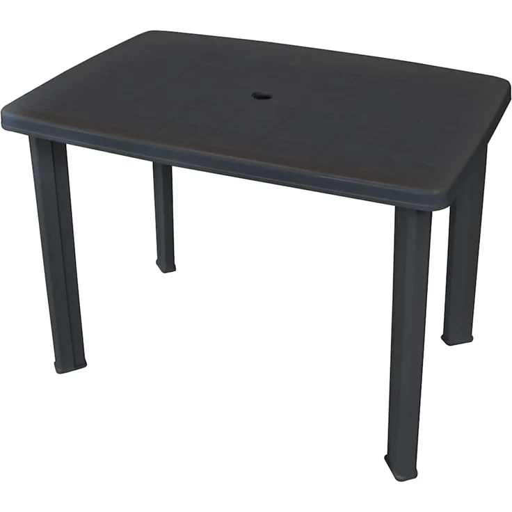Gartentisch, Balkontisch, Esstisch Anthrazit 101 x 68 x 72 cm Kunststoff – Bild 2