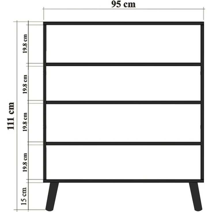 Skye Decor 'Multilüx Saka' Mehrzweckschrank, Sonoma / Grün, 95 x 111 x 36 cm – Bild 9